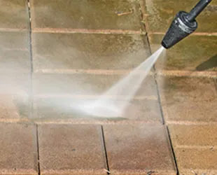 Power Washing brick walkway